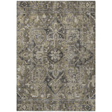 Homeroots 5' X 8' Taupe And Dark Taupe Oriental Washable Non Skid Indoor Outdoor Area Rug Taupe Polyester 563794