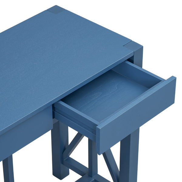 English Elm U_Style 60'' Acacia Veneer Console Table With X-Design, 4 Drawers & Open Shelf For Modern Living Spaces N711P289747V-GIGA