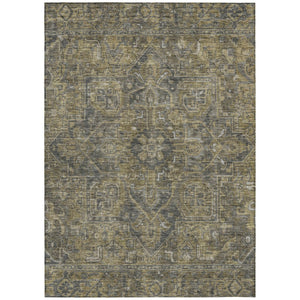 HomeRoots 5' Gray Oriental Area Rug - Stylish, Washable Design for Indoor and Outdoor High-Traffic Spaces 5' X 8' 563803