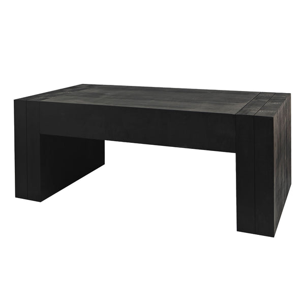 English Elm Modern Black Coffee Table - 49In Rectangular Design For Chic Living Room, Farmhouse & Contemporary Style W2729P199003