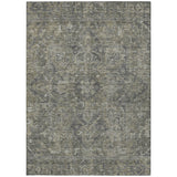 Homeroots 5' X 8' Brown And Black Oriental Washable Non Skid Indoor Outdoor Area Rug Mocha Polyester 563821