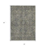 Homeroots 5' X 8' Brown And Black Oriental Washable Non Skid Indoor Outdoor Area Rug Mocha Polyester 563821