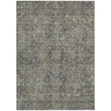 Homeroots 5' X 8' Brown And Black Oriental Washable Non Skid Indoor Outdoor Area Rug Mocha Polyester 563821