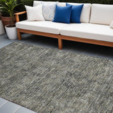 Homeroots 8' X 10' Brown And Black Oriental Washable Non Skid Indoor Outdoor Area Rug Mocha Polyester 563823