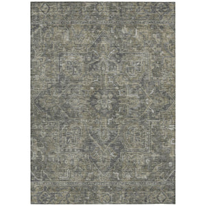 HomeRoots 5' Gray Oriental Area Rug - Stylish, Washable Design for Indoor and Outdoor High-Traffic Spaces 8' X 10' 563823