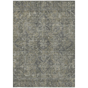 HomeRoots 5' Gray Oriental Area Rug - Stylish, Washable Design for Indoor and Outdoor High-Traffic Spaces 10' X 14' 563825