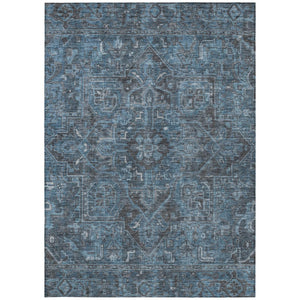 HomeRoots 5' Gray Oriental Area Rug - Stylish, Washable Design for Indoor and Outdoor High-Traffic Spaces 9' X 12' 563833