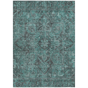 HomeRoots 5' Gray Oriental Area Rug - Stylish, Washable Design for Indoor and Outdoor High-Traffic Spaces 8' X 10' 563850