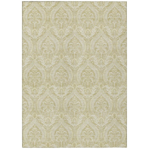 HomeRoots 5' Elegant Light Green Damask Area Rug – Washable, Durable, Perfect for Indoor and Outdoor Spaces 5' X 8' 563857