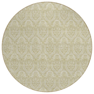 HomeRoots 5' Elegant Light Green Damask Area Rug – Washable, Durable, Perfect for Indoor and Outdoor Spaces 8' Round 563858