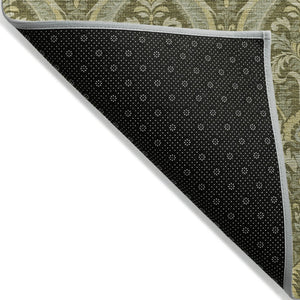 HomeRoots 5' Elegant Light Green Damask Area Rug – Washable, Durable, Perfect for Indoor and Outdoor Spaces 8' X 10' 563886