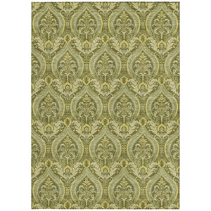 HomeRoots 5' Elegant Light Green Damask Area Rug – Washable, Durable, Perfect for Indoor and Outdoor Spaces 8' X 10' 563886