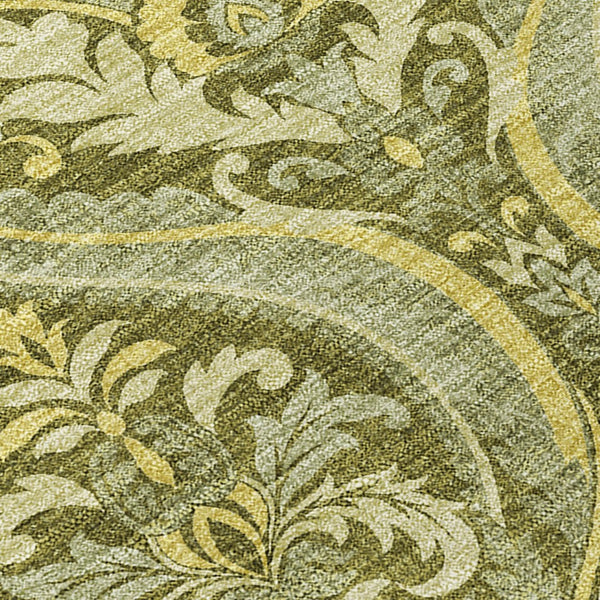 HomeRoots 5' Elegant Light Green Damask Area Rug – Washable, Durable, Perfect for Indoor and Outdoor Spaces 8' X 10' 563886