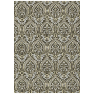 HomeRoots 5' Elegant Light Green Damask Area Rug – Washable, Durable, Perfect for Indoor and Outdoor Spaces 9' X 12' 563896