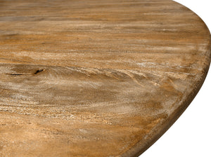 Homeroots 60" Natural Rounded Solid Wood Pedestal Base Dining Table   563907