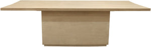 HomeRoots 84" Natural Solid Wood Pedestal Dining Table – Rustic Charm, Ample Seating, Handcrafted Durability! 563909
