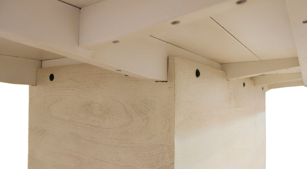 HomeRoots 96" Rustic Solid Wood Pedestal Dining Table - Seats 8, Distressed Finish, Farmhouse Charm & Durability 563910