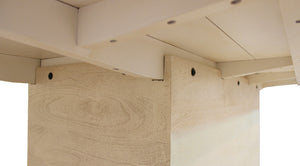 Homeroots 96" Natural And Brown Solid Wood Pedestal Base Dining Table   563910