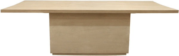 Homeroots 96" Natural And Brown Solid Wood Pedestal Base Dining Table   563910