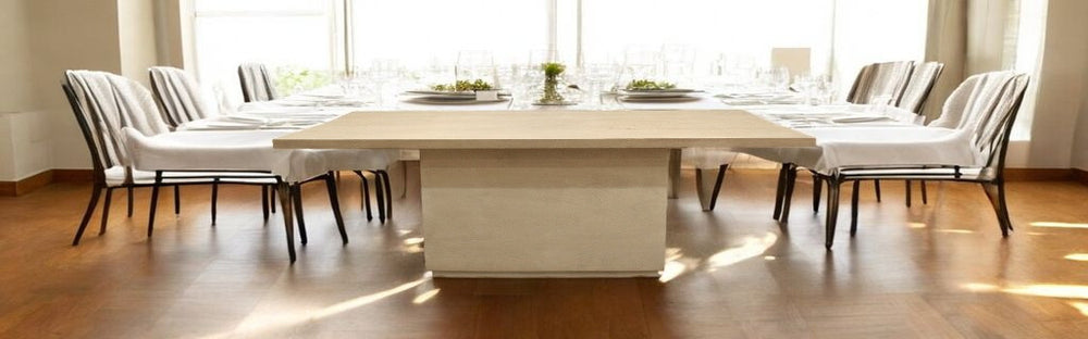 Homeroots 96" Natural And Brown Solid Wood Pedestal Base Dining Table   563910