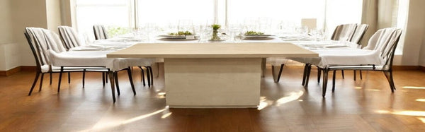 Homeroots 96" Natural And Brown Solid Wood Pedestal Base Dining Table   563910