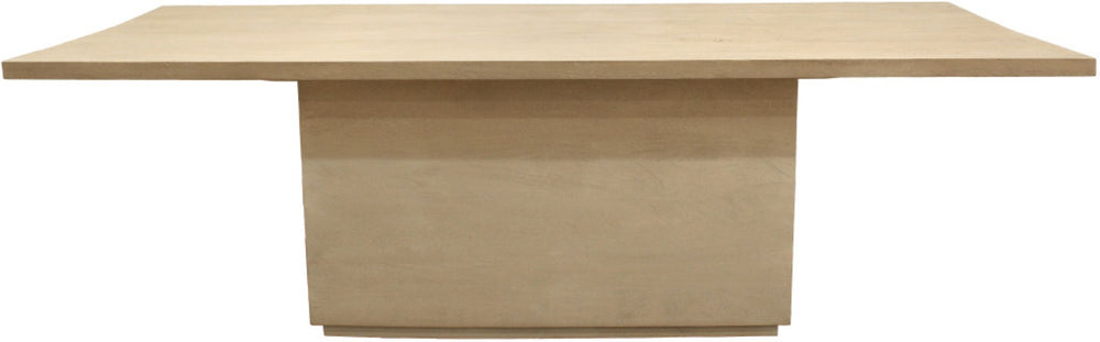 HomeRoots 108" Natural Solid Wood Pedestal Dining Table – Rustic Mango Finish, Seats 10, Perfect for Gatherings 563911