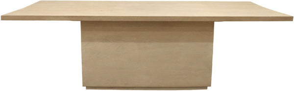 HomeRoots 108" Natural Solid Wood Pedestal Dining Table – Rustic Mango Finish, Seats 10, Perfect for Gatherings 563911