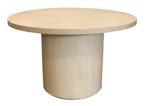 HomeRoots 48 Inch Solid Wood Round Dining Table with Pedestal Base for Kitchen Gatherings 563912