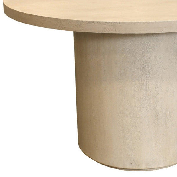 48 Inch Solid Wood Round Dining Table with Pedestal Base for Kitchen Gatherings