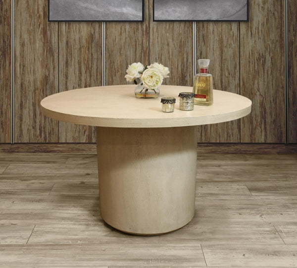 48 Inch Solid Wood Round Dining Table with Pedestal Base for Kitchen Gatherings