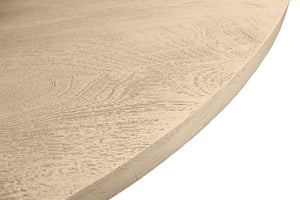 Homeroots 60" Natural And Brown Rounded Solid Wood Pedestal Base Dining Table   563913