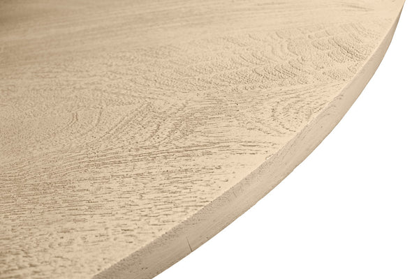 Homeroots 60" Natural And Brown Rounded Solid Wood Pedestal Base Dining Table   563913