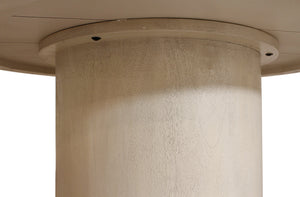 Homeroots 60" Natural And Brown Rounded Solid Wood Pedestal Base Dining Table   563913