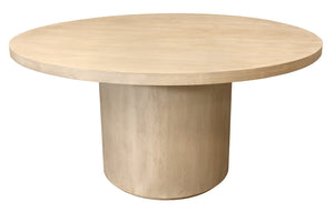 Homeroots 60" Natural And Brown Rounded Solid Wood Pedestal Base Dining Table   563913