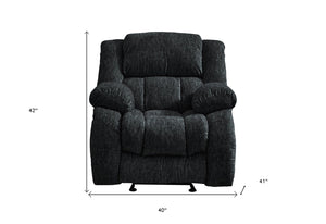 HomeRoots 40" Gray Fabric Gliding Recliner - Stylish Comfort with Smooth Motion & 500 lbs Capacity for Any Room 563922