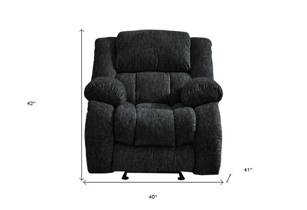 HomeRoots 40" Gray Fabric Gliding Recliner - Stylish Comfort with Smooth Motion & 500 lbs Capacity for Any Room 563922