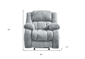 HomeRoots 40" Gray Fabric Gliding Recliner – Effortless Comfort, Durable Polyester, Perfect for Any Room Style 563923