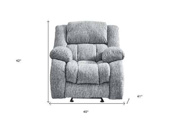 HomeRoots 40" Gray Fabric Gliding Recliner – Effortless Comfort, Durable Polyester, Perfect for Any Room Style 563923