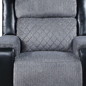 Homeroots 39" Modern Black And Gray Faux Leather Fabric Recliner - Comfortable Glider For Stylish Relaxation   563924