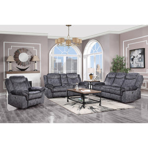 Homeroots 41" Granite Gray Fabric Power Recliner - Ultimate Comfort With Easy Push-button Recline Control   563932