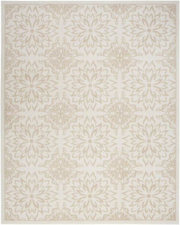 Homeroots 4' X 6' Beige And Ivory Floral Non Skid Area Rug  Polypropylene 563954