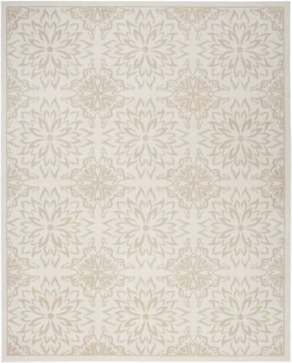 Homeroots 4' X 6' Beige And Ivory Floral Non Skid Area Rug  Polypropylene 563954