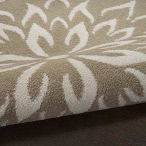 Homeroots 4' X 6' Taupe And Ivory Floral Non Skid Area Rug  Polypropylene 563955