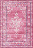 Unique Loom Austin D'Amore Machine Made Floral Rug Pink, Beige/Gray/Maroon/Purple 6' 1" x 9' 0"