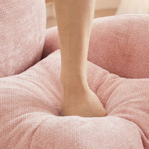 English Elm Cloud Sectional Sofa - Premium Chenille With Soft Pillows, Ergonomic Design, Tufted Backrest, Pink Elegance W714S01386