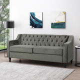 Christopher Knight Home® - Noble House - Knouff Modern Glam Tufted Velvet 3 Seater Sofa