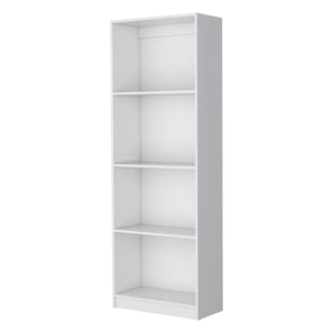English Elm Sutton Tiered Bookcase with 4 Deep Shelves, 71.1" H x 24.7" W, RTA, White Black Gray Finish B128P176164