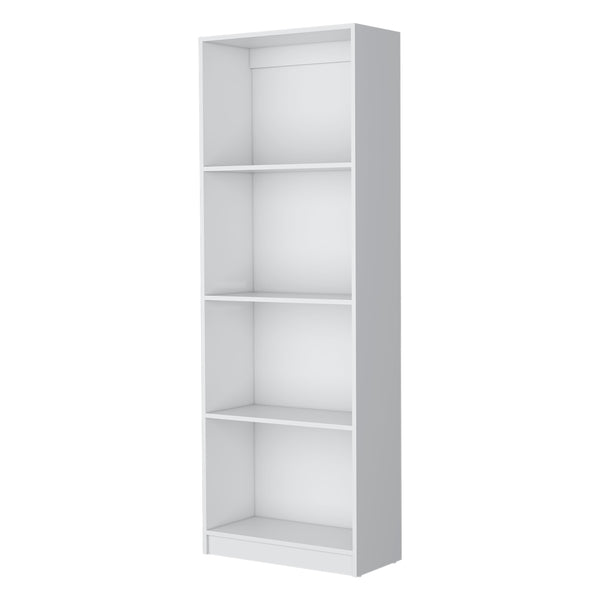English Elm Sutton Tiered Bookcase with 4 Deep Shelves, 71.1" H x 24.7" W, RTA, White Black Gray Finish B128P176164
