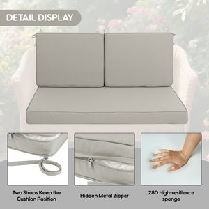 English Elm Outdoor Deep Seat Cushions for Patio Furniture Waterproof Replacement Chair Cushions Set of 2 17x15x16 Durable Comfort Beige W419P290499