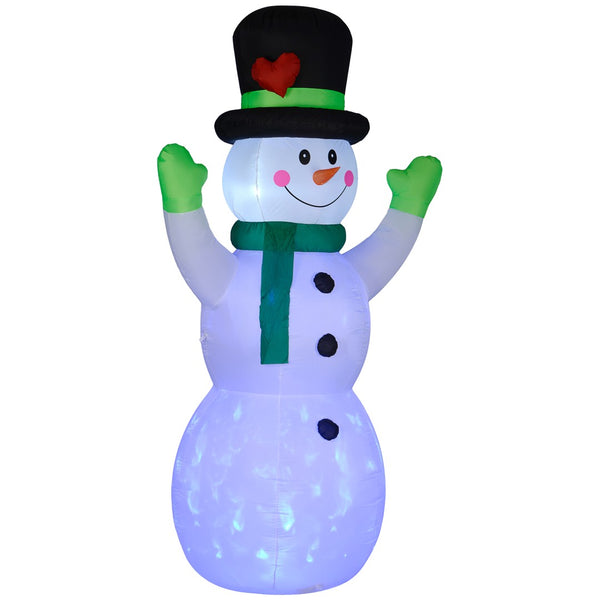 English Elm Outsunny 10Ft Inflatable Snowman With Led Lights - Cheerful Holiday Decoration For Lawn & Garden W2225P249945-GIGA